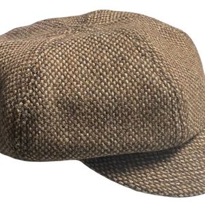 Michael Stars Brown Tweed Cap Hat  Adjustable Wool, Polyester  Outerwear Movies